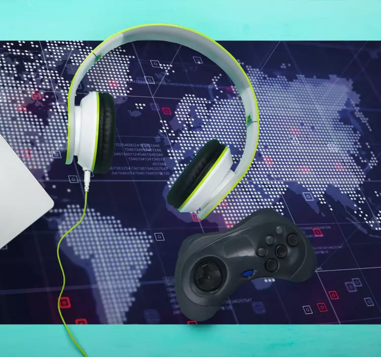 Oyun dünyası haritası oyun mouse pad - TenStickers