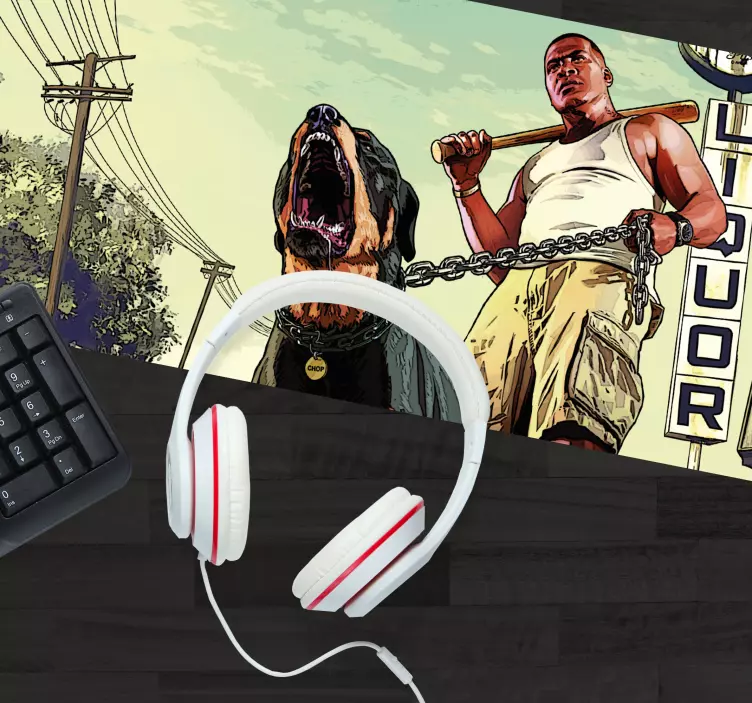 Pitbull oyun mouse pad ile gta adam - TenStickers