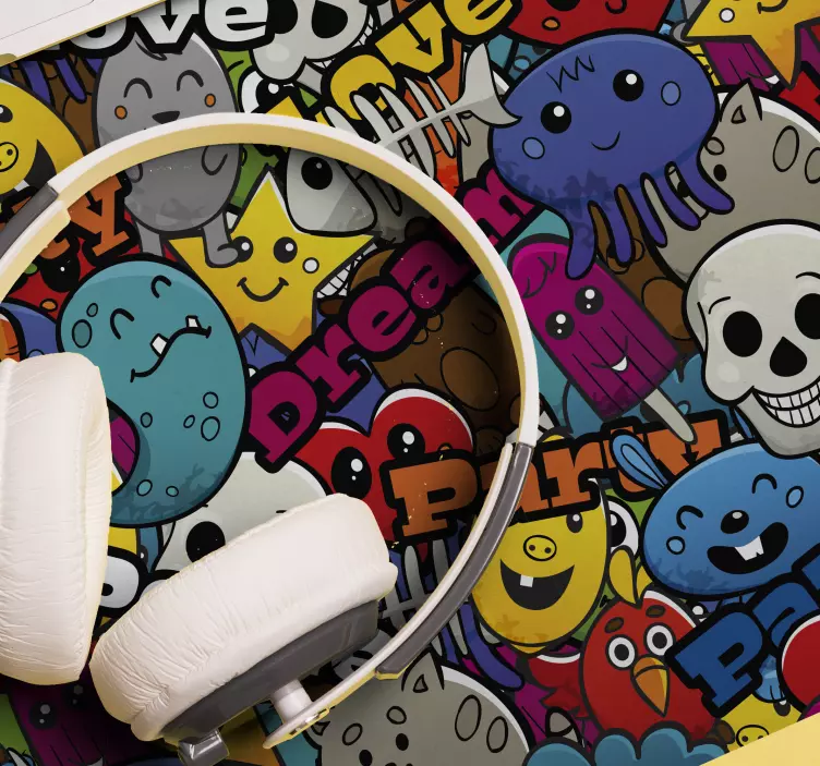 Renkli çizgi film karakterleri oyun mouse pad - TenStickers