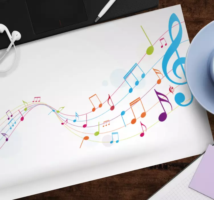 Renkli müzik notaları orijinal mouse pad - TenStickers