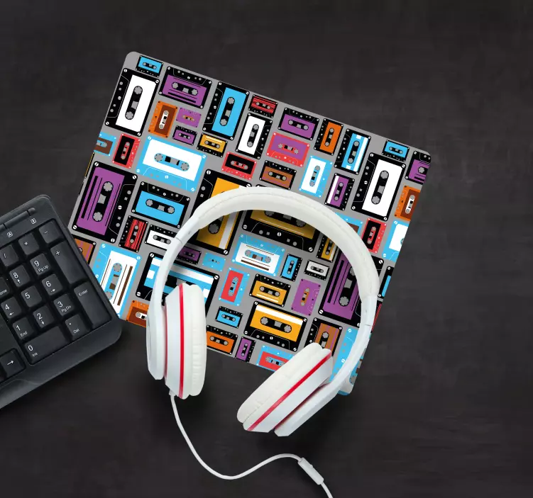 Retro 80'lerin kaset deseni daha fazla fare altlığı - TenStickers