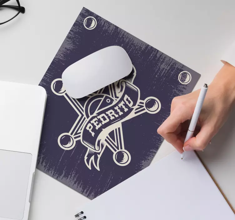 Adı kişiselleştirilmiş mouse pad ile şerif - TenStickers