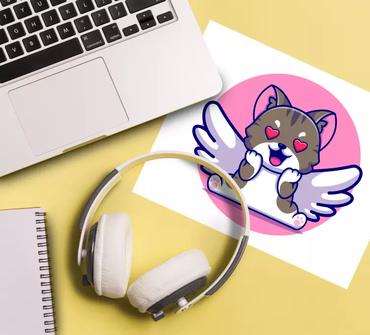 Sevimli uçan kedi anime mouse pad - TenStickers