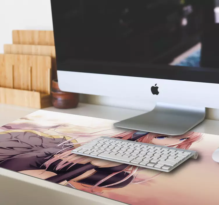 Pembe saçlı sexi kız anime mousepad - TenStickers