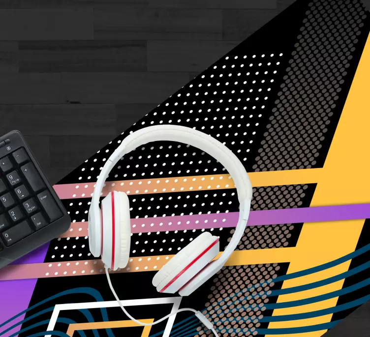 Siyah renkli çizgili oyun mouse pad - TenStickers