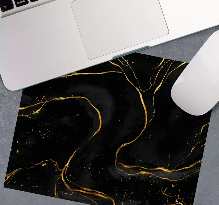 Siyah ve altın mermer orijinal mouse pad - TenStickers