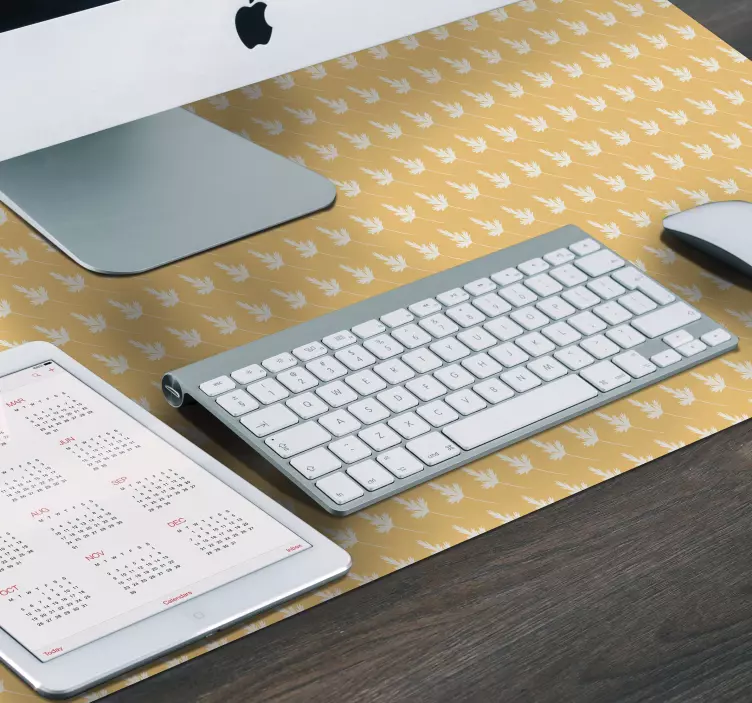 Yaprak desenli çiçek mouse pad - TenStickers
