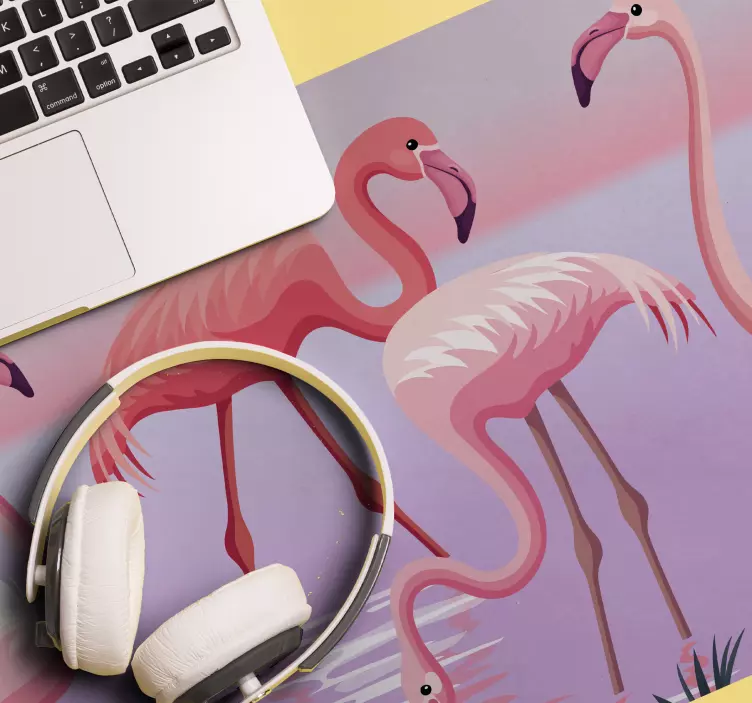 Zarif flamingo buluşması orijinal mouse pad - TenStickers