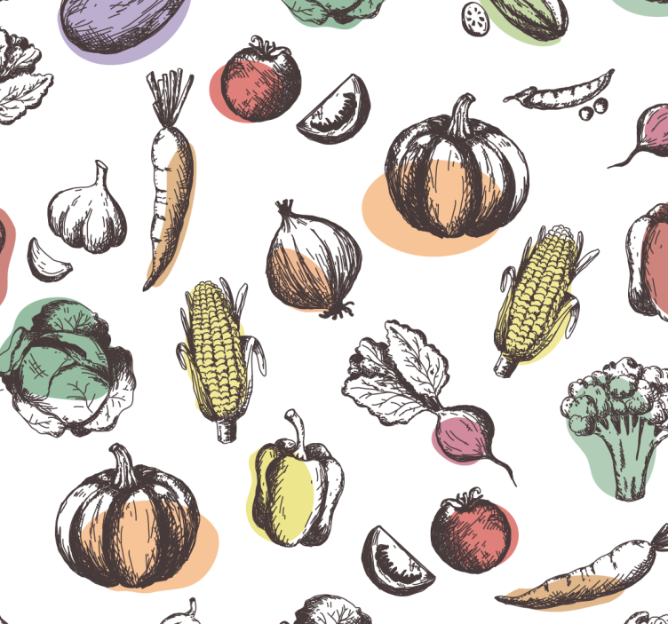 Malzemeler desen retro tarzı mutfak stor perde - TenStickers