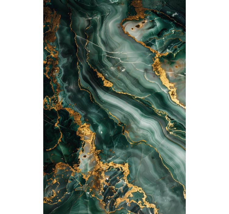 Lüks yeşil mermer taklidi banyo stor perde - TenStickers