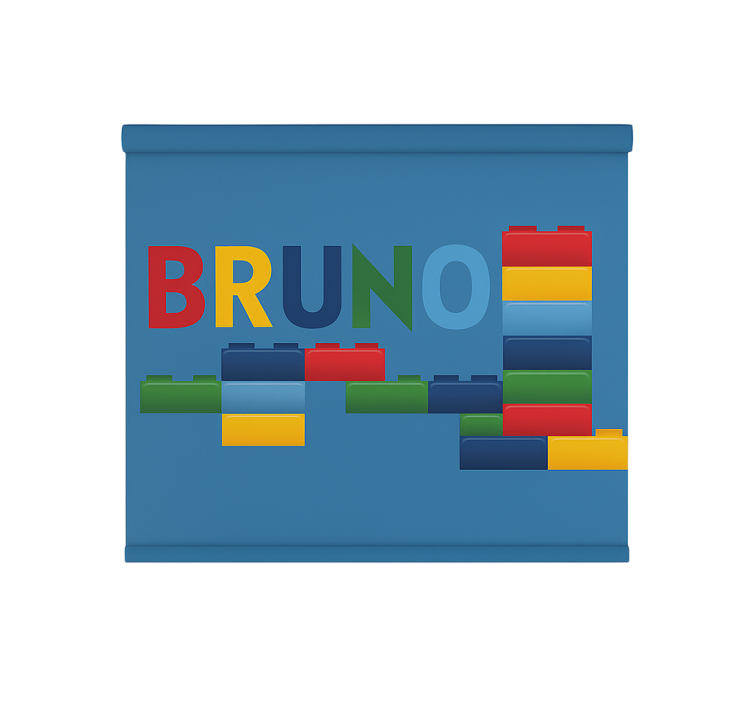 Renkli oyuncak blokları çocuk odası stor perde - TenStickers