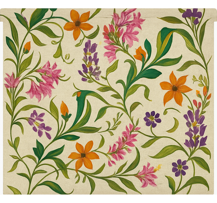 Süslü çiçekli asmalar mutfak stor perde - TenStickers