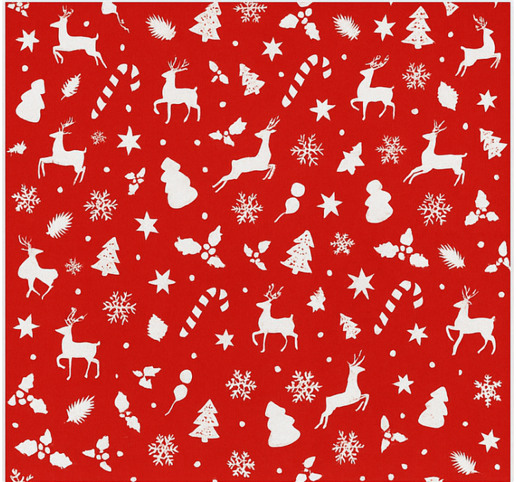 Pastel noel baba deseni oturma odası stor perde - TenStickers