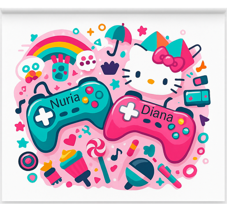 özel kedi kontrolörleri geek desenli stor perde - TenStickers