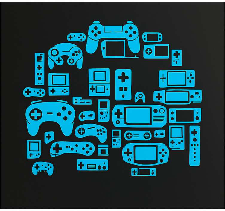 Oyun kumandası botu geek desenli stor perde - TenStickers