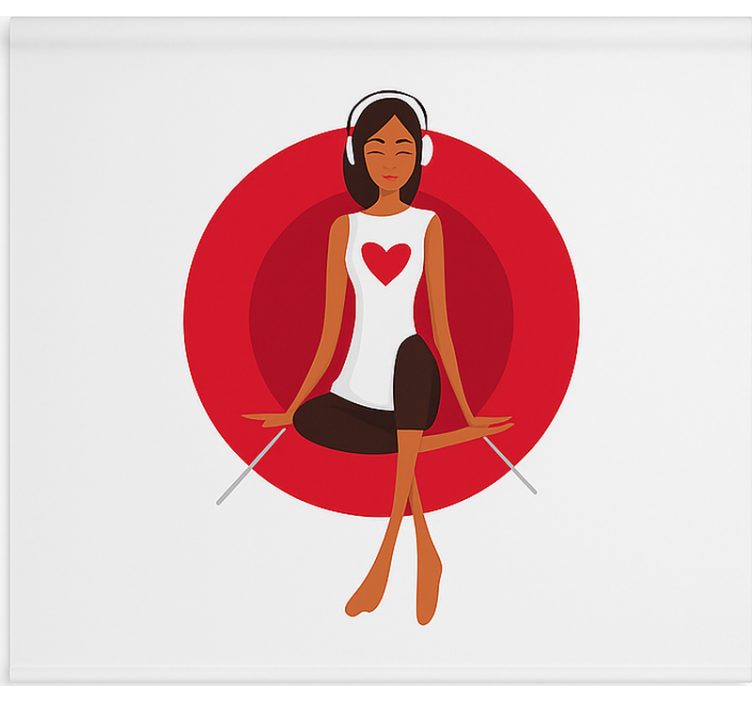 Müzik dinleyen kız genç odasi stor perde - TenStickers