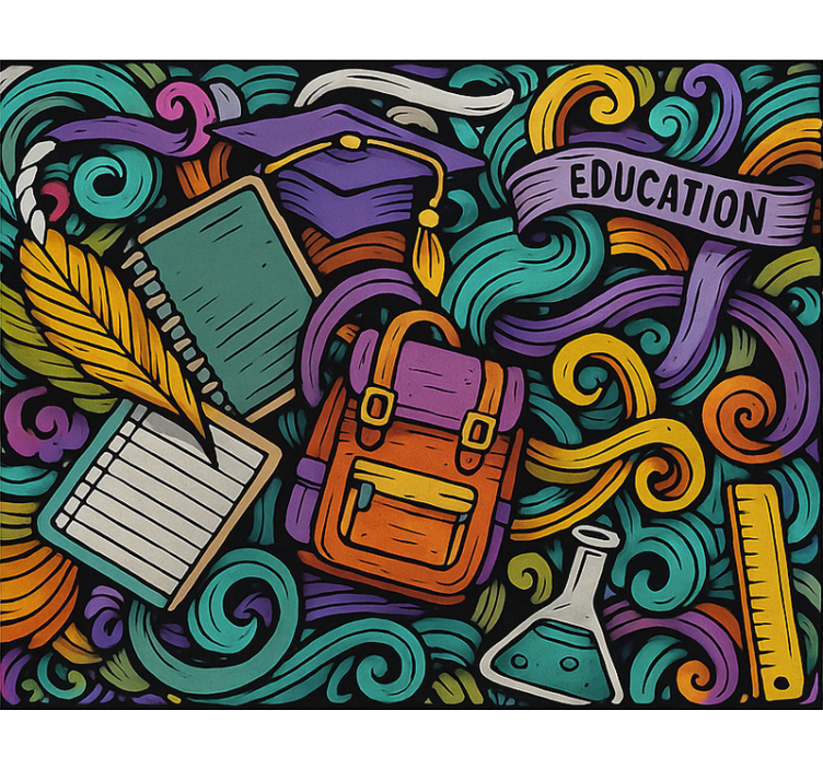 Renkli soyut nesneler genç odasi stor perde - TenStickers