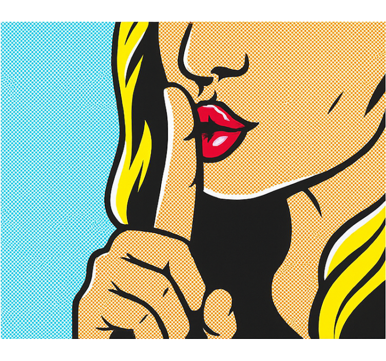 Pop art kızı susturuyor genç odasi stor perde - TenStickers