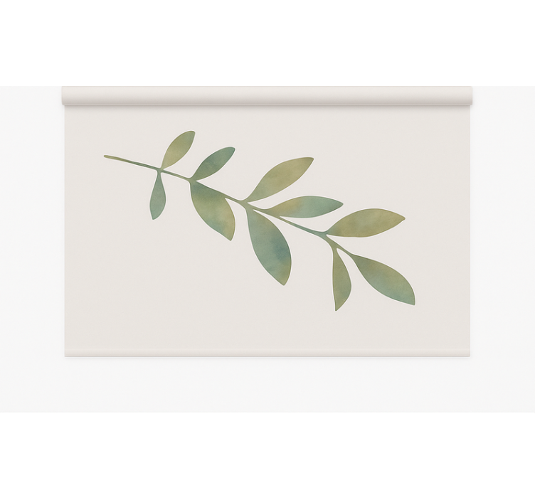 Ofis stor perde büyük yaprak deseni - TenStickers