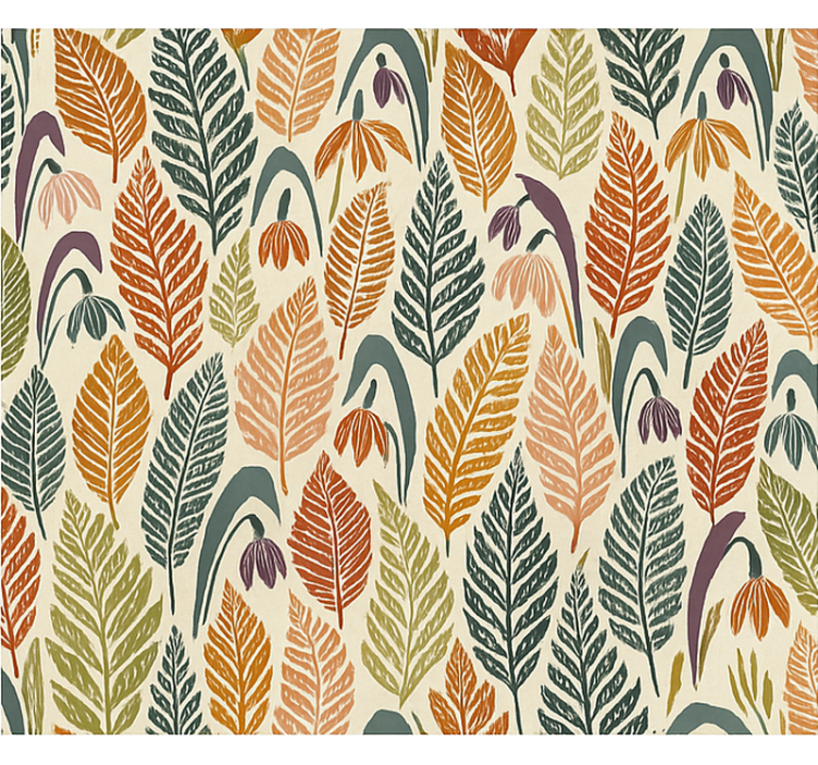 İskandinav stor perde çok renkli kar çiçekleri - TenStickers