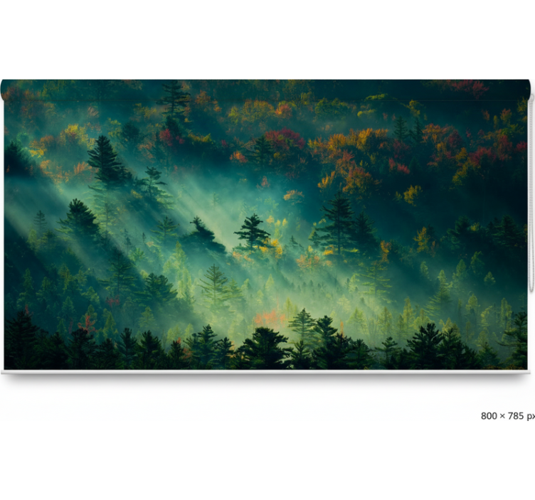 Ağaçlar stor perde melankolik orman - TenStickers