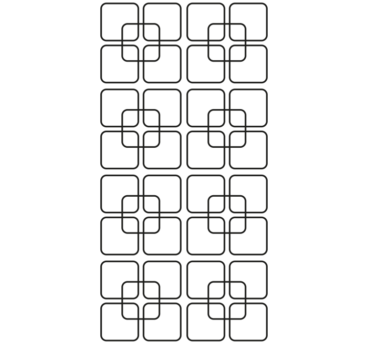 Mutfak stor perde siyah kareler şehir deseni - TenStickers