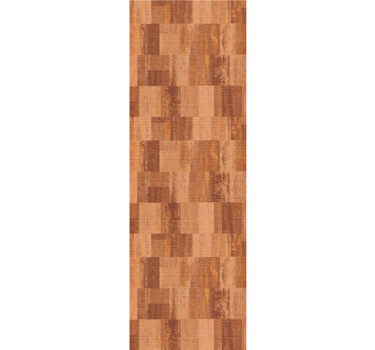 Yemek odası stor perde terrakota kare desenli - TenStickers