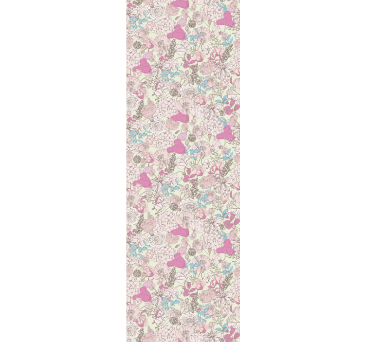 Yemek odası stor perde - Çiçekli grandmillenial tarzı - TenStickers