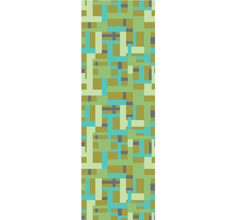 Yemek odası stor perde renkli retro dikdörtgen desen - TenStickers