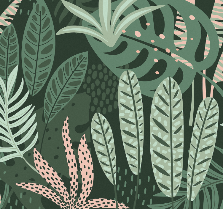 Yemek odası stor perde yazlık palmiye ağaçları - TenStickers