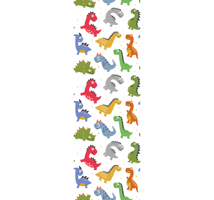 Çocuk odası stor perde sevimli dinozor türleri - TenStickers