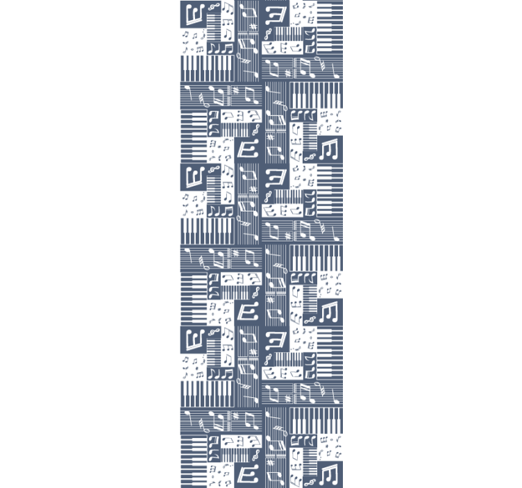 Genç odası stor perde - müzikli piyano - TenStickers