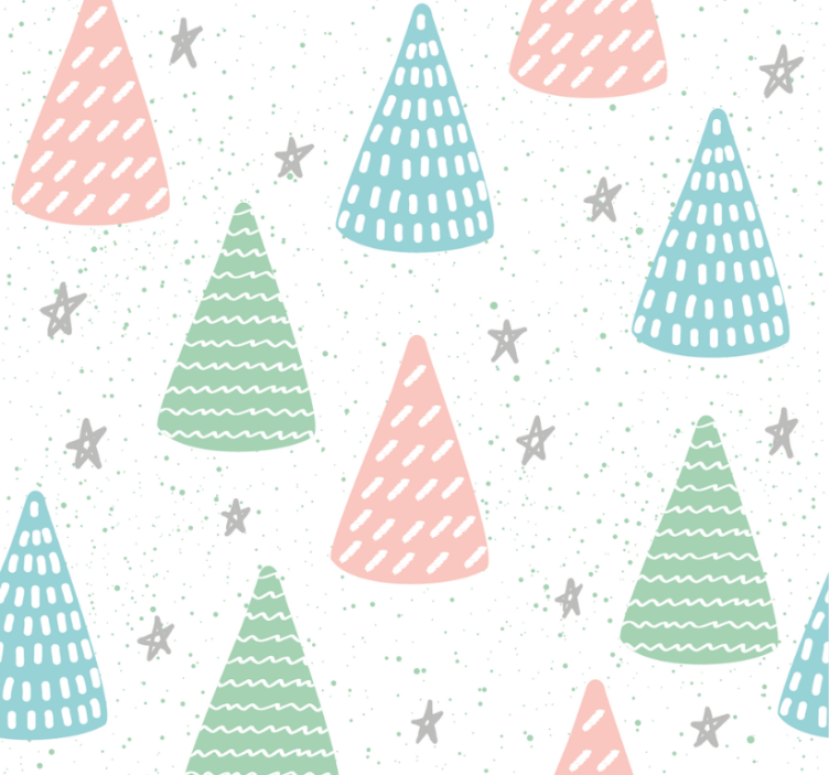 Genç odası stor perde gri yıldızlar ve ağaçlar - TenStickers