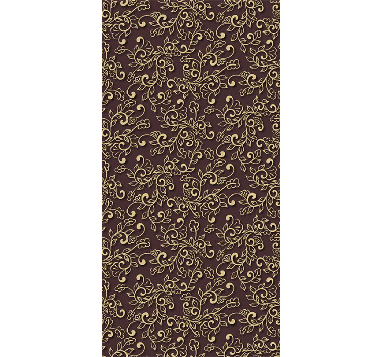 Modern stor perde altın ağaç yaprağı deseni - TenStickers