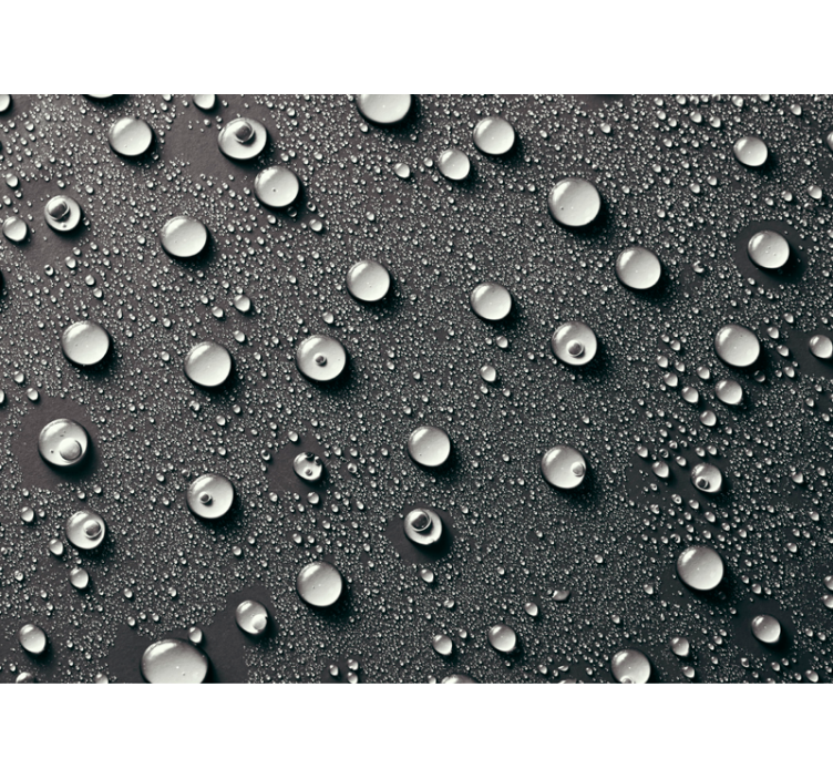 Siyah stor perde - su baloncuklu gri banyo duvar resmi - TenStickers