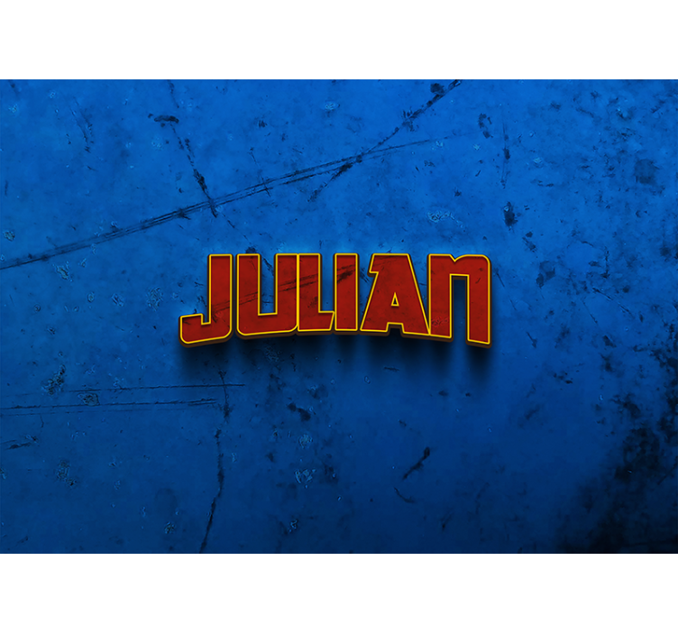 Mavi stor perde süper kahraman duvarı ismiyle - TenStickers