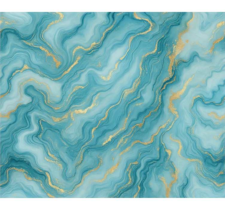 Mavi stor perde açık mavi mermer desenli - TenStickers