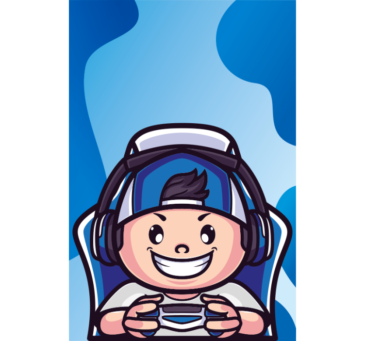 Neşeli karakter geek desenli stor perde - TenStickers