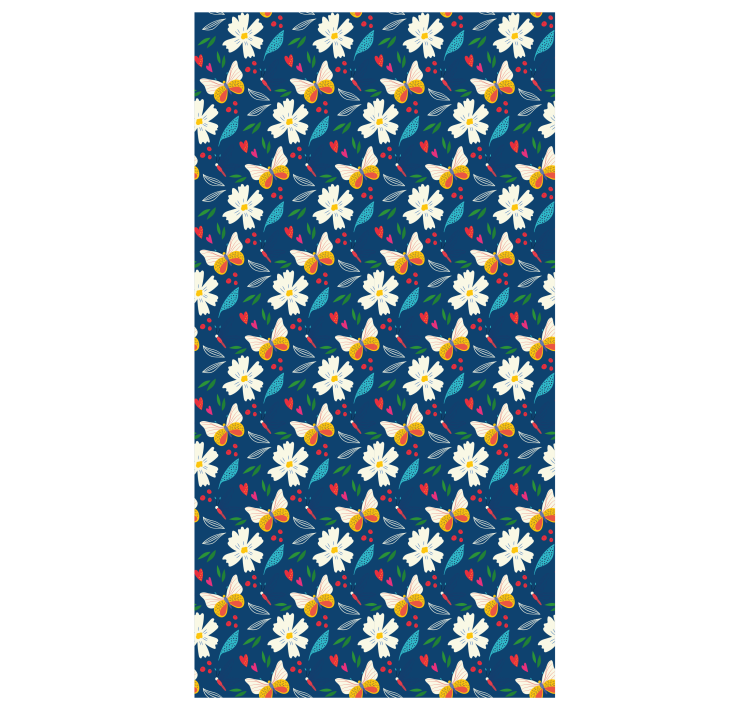 çiçek desenli tasarım çiçekler ve bitkiler stor perde - TenStickers