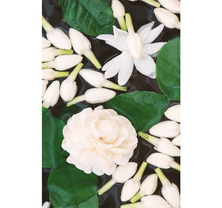 Zarif çiçek kompozisyonu çiçekler ve bitkiler stor perde - TenStickers