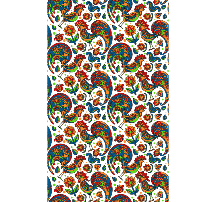 Renkli horozlar hayvanlar stor perde - TenStickers