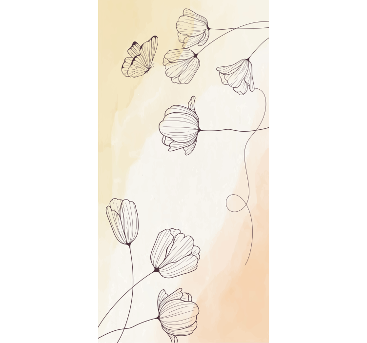 Büyük çiçekler ve bitki Stor perdeler - TenStickers