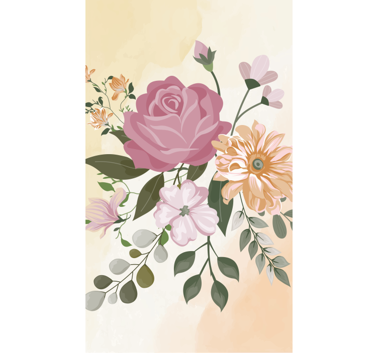 Gerçekçi çiçekler ve bitki Stor perdeler - TenStickers