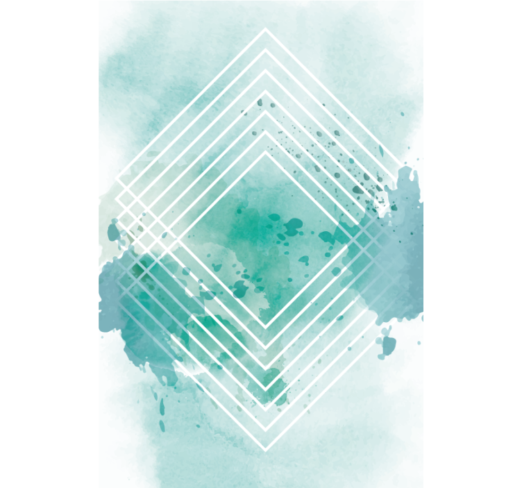 Geometrik suluboya deseni modern stor perde - TenStickers