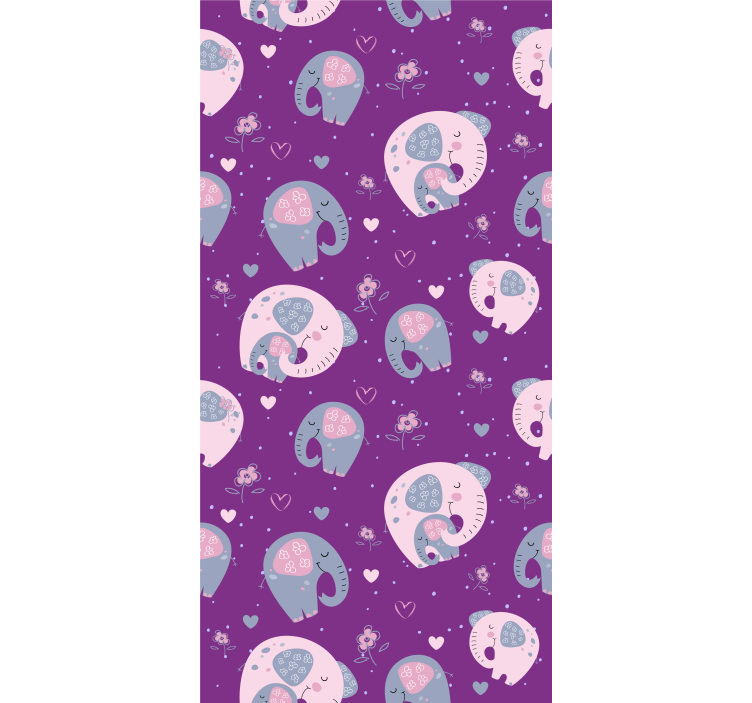 Sevimli fil deseni hayvanlar stor perde - TenStickers