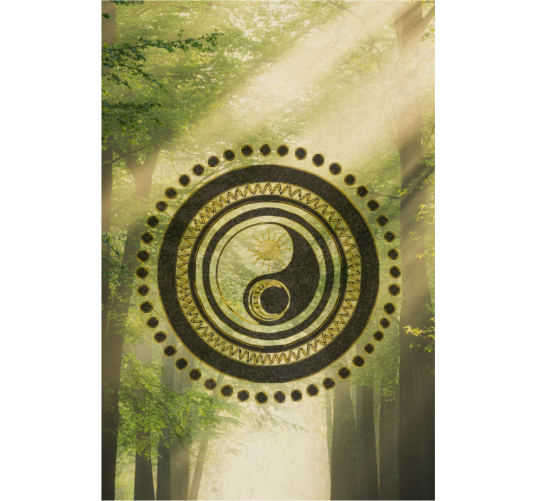 Yin yang çemberi zen stor perde - TenStickers