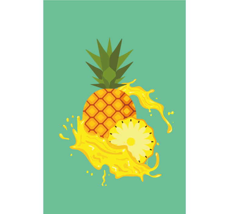 Ananas sıçraması meyve ve sebzeler stor perde - TenStickers