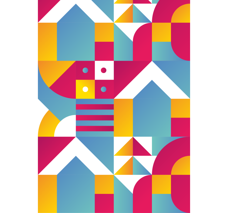 Geometrik kentsel desenler modern stor perde - TenStickers