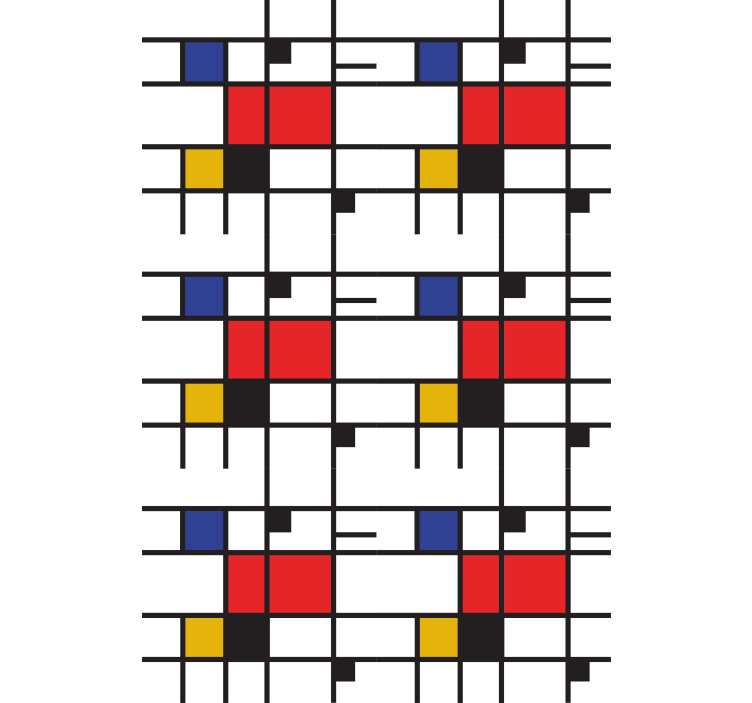 Mondrian geometrik sanat Stor perde boyama - TenStickers
