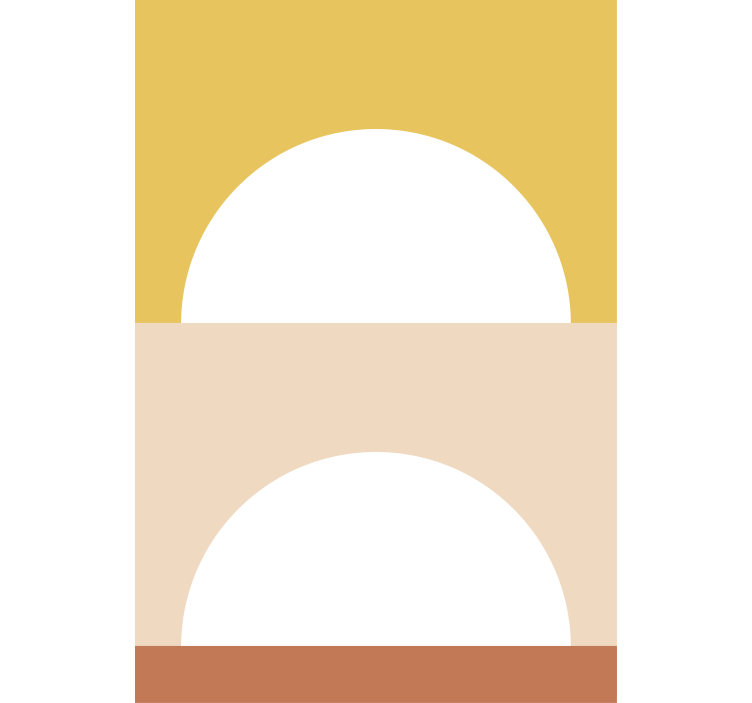 Iki yarım daire geometrik Stor perde boyama - TenStickers